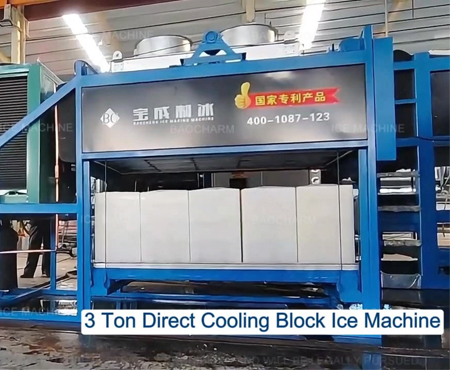 Máquina para fabricar bloques de hielo de enfriamiento directo de 25 kg y 3 toneladas.