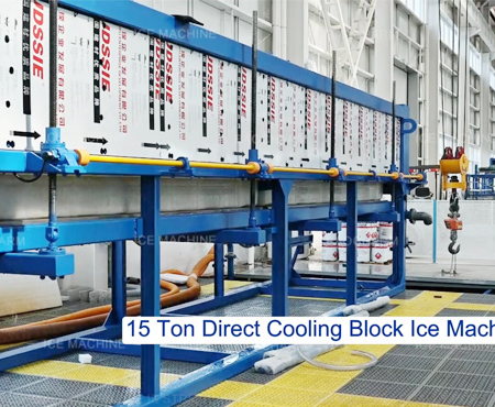 Máquina de hielo en bloques de enfriamiento directo industrial de 15 toneladas
