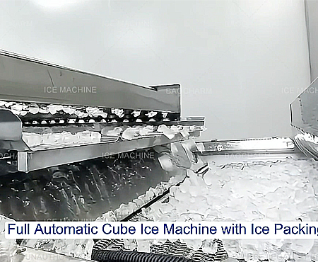 Máquina totalmente automática para fabricar cubitos de hielo con línea de envasado de hielo.
